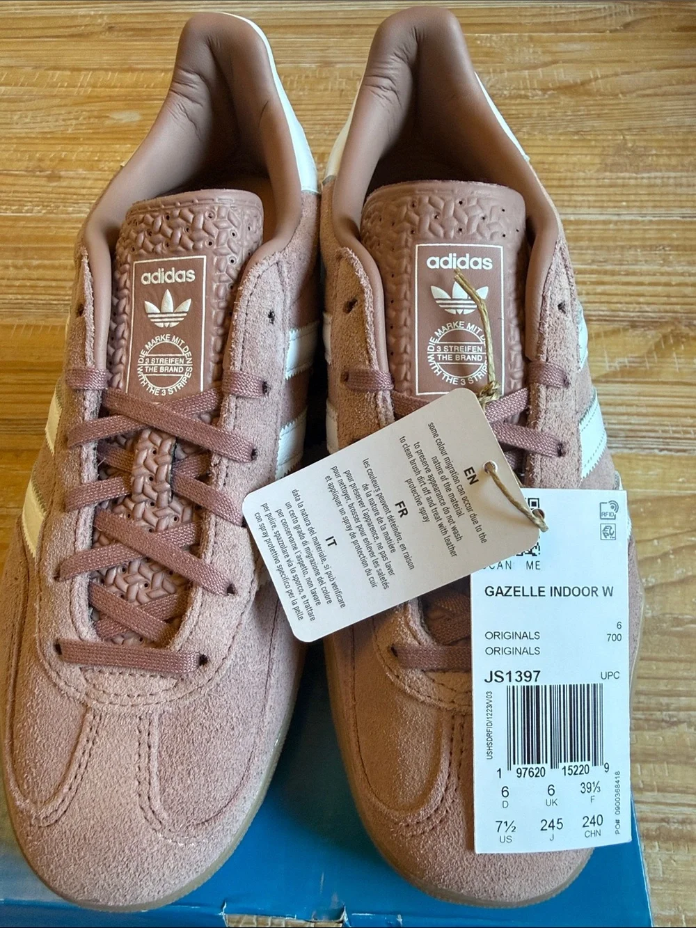 adidas Gazelle Suede Sneakers in Dusty Pink with White Stripes JS1397